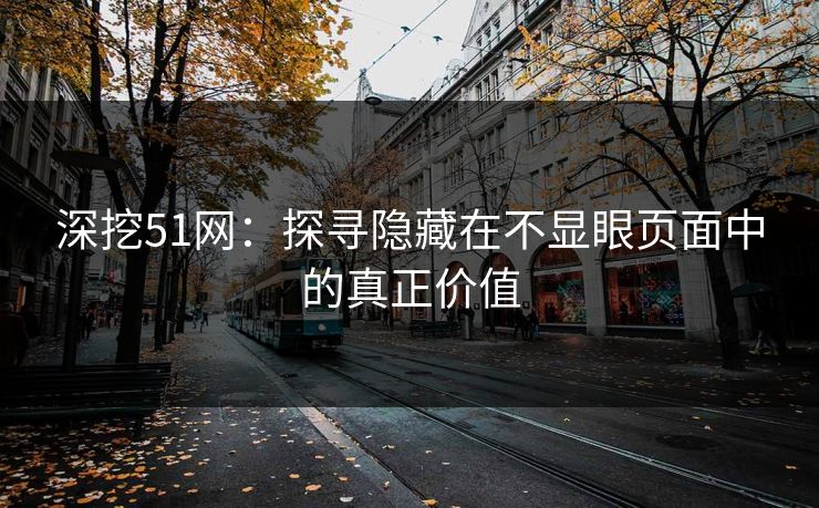 深挖51网：探寻隐藏在不显眼页面中的真正价值